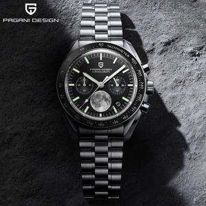 Pagani Design V3 Moonswatch Pánské Quartz Chronograph hodinky Japonsko VK63 hnutí nerezové oceli vodotěsné sportovní hodinky (Omega Hommage)