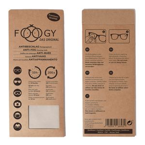 FOOGY Antibeschlag Microfaser Brillentuch | trockenes Reinigungs-Tuch | keine zusätzlichen Flüssigkeiten notwendig