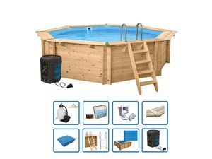 Interline Holzpool "Java" ø 4,40 m/ 1,36 m tief, Eco Set inkl. Wärmepumpe und weiterem Zubehör