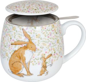 Könitz Tea For You Becher Rate mal wie lieb ich dich hab, Teebecher, mit Sieb und Deckel, Porzellan, 420 ml, 11 5 143 2448