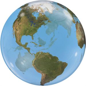 1 Bubbles Ballon Erde Weltkugel Globus 56 cm ungefüllt Ballongas geeignet