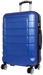 ABS Hartschale Reise Koffer Trolley Gepäck vier 360° Rollen Como Blau Gr. L