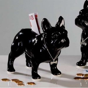 Spardose Sparschwein französische Bulldogge schwarz stehend
