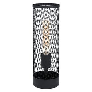 EGLO Tischlampe Redcliffe, 1 flammige Tischleuchte industrial, Nachttischlampe aus Metall, Wohnzimmerlampe in Schwarz, Lampe mit Schalter, E27 Fassung