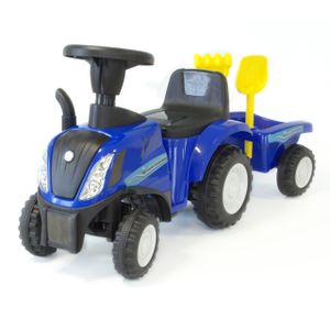Rutschauto Traktor New Holland mit Anhänger, Kinderauto ab 1 Jahr blau