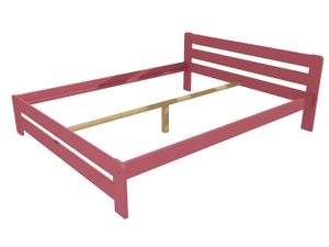 Manželská postel VMK002B masiv borovice (Rozměr: 200 x 200 cm, Barva dřeva: barva růžová)