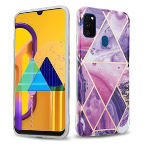 Cadorabo Case for Huawei P20 LITE Case in Purple Wave Marble No.14 Obal na mobilní telefon TPU Silicone with Mosaic Silicone Pattern Protective Case Ultra Slim Back Cover Case Bumper