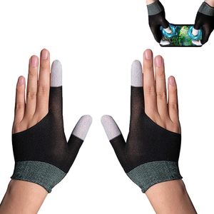 Mobile Game Finger Sleeve,Touchscreenhandschuhe, leitfähige Faserfingerspitzen, atmungsaktiv, schweißfest, rutschfest, ultradünn, geeignet für Android IOS-Handyspiele. (Paar)