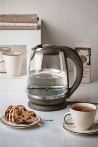 Adler AD 1286, 2 l, 2200 W, Šedá, Průhledná, Sklo, Indikátor úrovně vody