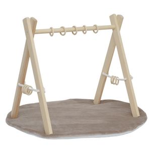 LuMali BABY GYM Spiel aus Holz mit einer beige Spielmatte spielbogen Für Kleinkinder  Montessori Spiel Spielzeug Für Kleinkind Übung Baby Gym
