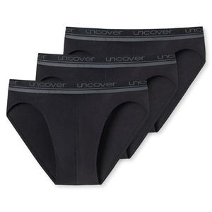 UNCOVER by SCHIESSER Herren Slip 3er Pack - Rio Slip, Serie "Uncover", Logobund Schwarz L