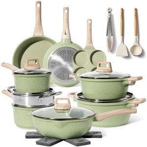 JUST PERFECTO Induktions Töpfe Set 21 pcs Grun - Pfannenset mit deckel - Induktion TöpfSet - töpfe & pfannen set ohne PTFE und PFOA - Topfset JUST PERFECTO Induktions Töpfe Set 21 pcs Grun - Pfannenset mit deckel - Induktion TöpfSet - töpfe & pfannen set ohne PTFE und PFOA - Topfset