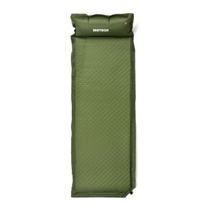Camping Isomatte, Kompakte, Selbstaufblasende Schlafmatte mit leichtem, Ultraleichte Isomatte mit Kopfkissen Meteor 200×66×3,8 cm grün