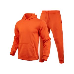 Herren Trainingsanzüge Hoodies Jogginghose Regelmäßig Fit Draw String Sports Sets  Orange Rot,Größe:EU XL