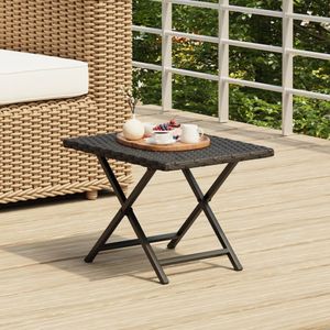 vidaXL Skladací stôl Black 45x35x32 cm Poly Rattan vidaXL Skladací stôl Black 45x35x32 cm Poly Rattan
