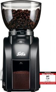Solis Kaffeemahlwerk, Kegelmahlwerk 300g Kapazität 24 Mahlgrade, Timer, Garben