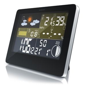 BEARWARE Funkwetterstation mit LCD Farbdisplay inkl. Außensensor & Wettervorhersage-Piktogramm