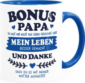 Kaffee-Tasse Geschenk Bonus-Mama | Bonus Papa Stiefmutter | Stiefvater zum Muttertag | Vatertag Spruch Moonworks® Papa royal Keramik-Tasse
