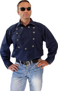 Blaues Country Westernhemd John Wayne von Running Bear M- 4XL - Cowboyhemd 4XL - 60/62 Blaues Country Westernhemd John Wayne von Running Bear M- 4XL - Cowboyhemd 4XL - 60/62