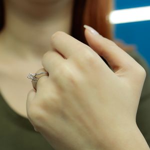 0,30 Carat Diamantring Solitär Meisterwerk 14 Karat Weißgold - 60 (19,10 mm)