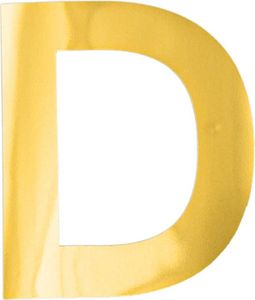 Oblique Unique Bügelbild Buchstabe D Bügelfolie für DIY Gestaltung Beschriftung von Kleidungsstücken uvm. - gold