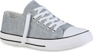 VAN HILL Damen Sneaker Low Bequeme Schnürer Stoff Schnür-Schuhe 838455, Farbe: Hellgrau, Größe: 36 VAN HILL Damen Sneaker Low Bequeme Schnürer Stoff Schnür-Schuhe 838455, Farbe: Hellgrau, Größe: 36