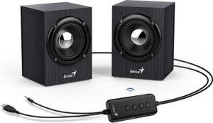 Genius głośniki SP-HF385BT, 2.0, 4W, czarne, regulacja głośności, BT, drewniane, 3,5 mm jack/ bluetooth, 150Hz-20kHz