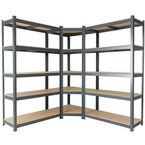 AREBOS® Schwerlastregal 3er Set | Eckregal Kombination | bis zu 875 kg Tragkraft | Stecksystem | Mittelquerstrebe für mehr Stabilität | Anthrazit AREBOS® Schwerlastregal 3er Set | Eckregal Kombination | bis zu 875 kg Tragkraft | Stecksystem | Mittelquerstrebe für mehr Stabilität | Anthrazit