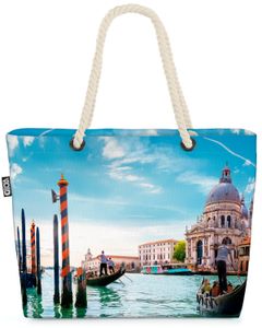 VOID Venedig Kanal Italien Strandtasche Shopper 58x38x16cm 23L XXL Einkaufstasche Tasche Reisetasche Beach Bag