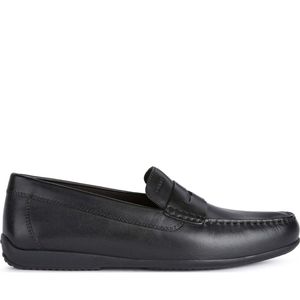 GEOX Slipper ASCANIO, Glattleder, Schwarz, Herren