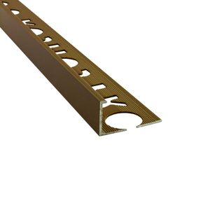 Alu L-Profil Fliesenschiene Fliesenprofil  Schiene L270cm 10mm gold matt