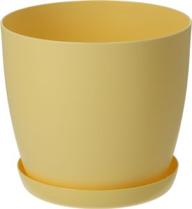 KADAX Doniczka Osłonka Donica 30cm Na Kwiaty z Podstawką Żółta Do Salonu