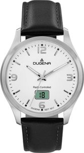 Dugena Herren-Armbanduhr 4460861 Tresor Funk, Edelstahl, Lederarmband, 10 bar