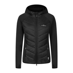 Blue Wave Damen Hybridjacke Marlene mit Kapuze - Outdoor-Jacke mit wärmender Wattierung in Schwarz Größe 50