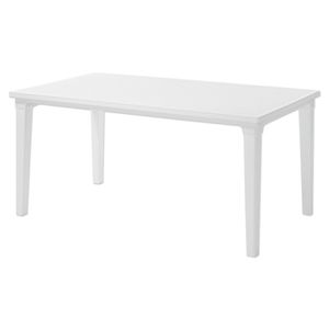 Tisch 165x 95cm Gartentisch Esstisch Terrasse Gartenmöbel Kunststoff weiß