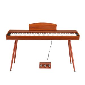 FCH Elektro Klavier Digital E-Piano mit 88 Tasten Hammermechanik 128 Rhythmen, 135x32 cm,braun