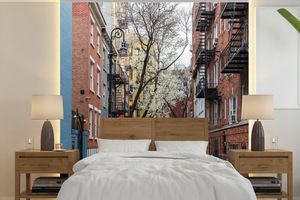 MuchoWow® Fototapete für Wohnzimmer oder Schlafzimmer Wandtapete Vinyl Motivtapete New York - Amerika - NYC - 350x350 cm - Schlafzimmertapete