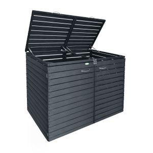 Endorphin Comfort Mülltonnengarage / Mülltonnenbox Anthrazit für 2x 240 L  nachhaltig aus Holz