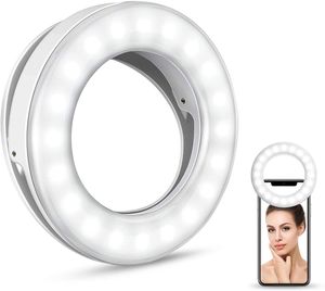 Selfie Licht Handy, Selfie Ring Licht mit einer LED Helligkeit, USB Wiederaufladbar LED Ringlicht Handy für alle Handys