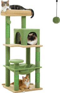 Purpurra Katzenbaum für große Katzen mit Metall Plüsch Hängematte 116cm/ 143 cm