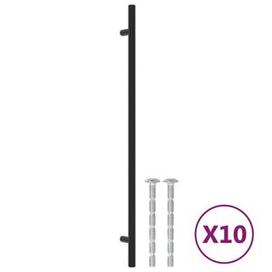 vidaXL Uchwyty meblowe 10 szt. czarne 320 mm stal nierdzewna