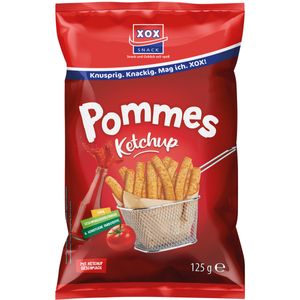 XOX Pommes Snack Ketchup knuspriger Kartoffelsnack mit Tomatengeschmack 125g