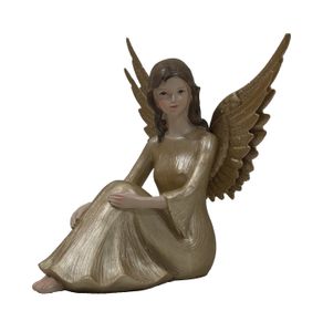 Deko Engel Schutzengel mit Metall Flügel Weihnachtsengel Skulptur Figur Elfe Fee
