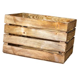 4er Set geflammte/verbrannte Holzkiste 2.Wahl 50cm x 40cm x 30cm Regal Kiste Weinkiste Apfelkiste Box Obstkiste Holz