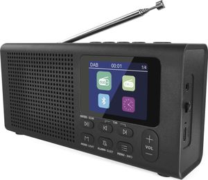 EMOS DAB+ Radio mit Bluetooth und Dual-Stromversorgung, tragbar, mit TFT LCD Farbdisplay, Wecker, Timer, Speicher, Schnellwahl - Schwarz, E0090