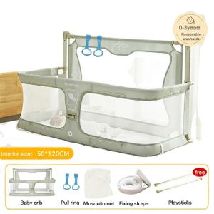 Dětská zábrana na postel, multifunkční, skládací, zelená se sítí