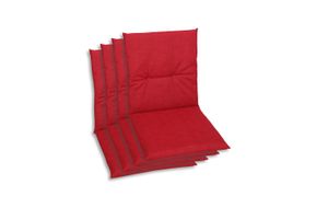 GO-DE Textil, Sesselauflage Niederlehner, 4er Set, Farbe: rot, Maße: 98 cm x 48 cm x 5 cm, Rueckenhoehe: 52 cm