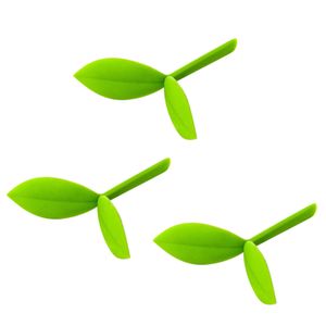 3PCS Sprout Lesezeichen umweltfreundlich tragbares Silikon Interessanter flexibler Buchmarker für Studenten-Grün