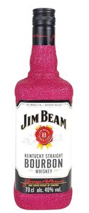 Jim Beam Bourbon Whiskey 0,7l 700ml (40% Vol) Bling Bling Glitzerflasche in hot pink -[Enthält Sulfite]