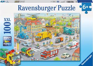 100 Teile Ravensburger Kinder Puzzle XXL Fahrzeuge in der Stadt 10558